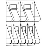DEFLECTO BROCHURE HOLDER STAIRSTEP DISPLAY PANEL 2 X A4  4 X DL CLEAR