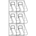 DEFLECTO BROCHURE HOLDER STAIRSTEP DISPLAY PANEL 6 X A4 CLEAR