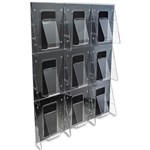 DEFLECTO BROCHURE HOLDER STAIRSTEP DISPLAY PANEL 9 X A4 CLEAR