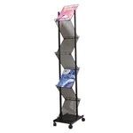 DEFLECTO PORTABLE CONCERTINA MESH DISPLAY STAND A4 BLACK