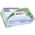 SAFETOUCH VINYL POWDER FREE DISPOSABLE GLOVES MEDIUM BLUE PACK 100