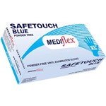 SAFETOUCH VINYL POWDER FREE DISPOSABLE GLOVES EXTRA LARGE BLUE PACK 100