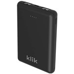 KLIK DUAL PORT POWERBANK CHARGER 5000MAH BLACK