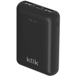 KLIK DUAL PORT POWERBANK CHARGER 10000MAH BLACK