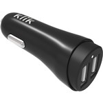 KLIK USB DUAL PORT 17W CAR CHARGER BLACK