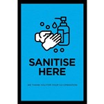 MATTEK ABSORBENT SANITISE HERE MAT 600 X 900MM BLUE