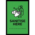 MATTEK ABSORBENT SANITISE HERE MAT 800 X 1200MM GREEN BLACK