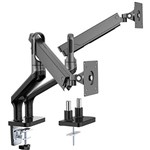 BRATECK PREMIUM DUAL MONITOR ALUMINIUM SPRING MONITOR ARM BLACK