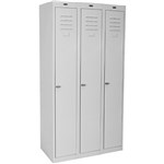 STEELCO PERSONNEL LOCKER 1 DOOR BANK OF 3 380MM SILVER GREY