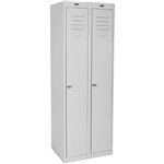 STEELCO PERSONNEL LOCKER 1 DOOR BANK OF 2 LATCHLOCK 380MM SILVER GREY