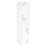 STEELCO PERSONNEL LOCKER 2 Z DOOR 380MM WHITE SATIN