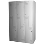 STEELCO PERSONNEL LOCKER 2 Z DOOR BANK OF 3 LATCHLOCK 380MM SILVER GREY
