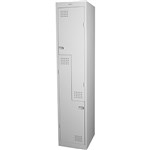 STEELCO PERSONNEL LOCKER 2 Z DOOR LATCHLOCK 380MM SILVER GREY