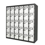 STEELCO PHONE LOCKER 30 DOOR 900 X 225 X 940MM SILVER GREY