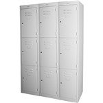 STEELCO PERSONNEL LOCKER 3 DOOR BANK OF 3 305MM SILVER GREY