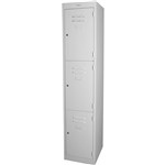 STEELCO PERSONNEL LOCKER 3 DOOR LATCHLOCK 380MM SILVER GREY