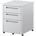STEELCO CLASSIC MOBILE PEDESTAL 2 DRAWER 1 FILE 630 X 470 X 515MM WHITE SATIN