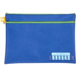 MICADOR NAME PENCIL CASE TWIN ZIP 375 X 264MM DARK BLUE