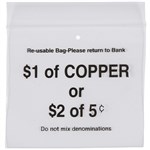 CUMBERLAND COIN PRESS SEAL BAG 60 MICRON 90 X 70MM CLEARBLACK PACK 100