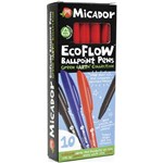 MICADOR ECOFLOW BALLPOINT PEN 10MM RED BOX 10