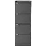 MERCURY FILING CABINET 4 DRAWER 470 X 620 X 1320MM GRAPHITE RIPPLE