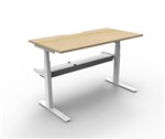 RAPIDLINE PARAMOUNT SINGLE SIDED ELECTRIC HEIGHT ADJUSTABLE WORKSTATION 1500 X 750MM NATURAL OAKWHITE FRAME