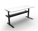 RAPIDLINE PARAMOUNT SINGLE SIDED ELECTRIC HEIGHT ADJUSTABLE WORKSTATION 1800 X 750MM NATURAL WHITEBLACK FRAME