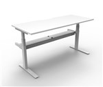 RAPIDLINE PARAMOUNT SINGLE SIDED ELECTRIC HEIGHT ADJUSTABLE WORKSTATION 1800 X 750MM NATURAL WHITEWHITE FRAME