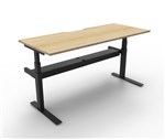 RAPIDLINE PARAMOUNT SINGLE SIDED ELECTRIC HEIGHT ADJUSTABLE WORKSTATION 1800 X 750MM NATURAL OAKBLACK FRAME