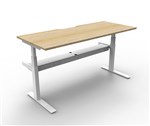 RAPIDLINE PARAMOUNT SINGLE SIDED ELECTRIC HEIGHT ADJUSTABLE WORKSTATION 1800 X 750MM NATURAL OAKWHITE FRAME
