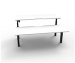 RAPIDLINE PARAMOUNT 2 PERSON BACK TO BACK ELECTRIC HEIGHT ADJUSTABLE WORKSTATION 1800 X 1530MM NATURAL WHITEBLACK FRAME
