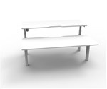 RAPIDLINE PARAMOUNT 2 PERSON BACK TO BACK ELECTRIC HEIGHT ADJUSTABLE WORKSTATION 1800 X 1530MM NATURAL WHITEWHITE FRAME