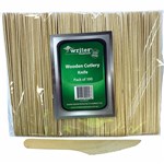 EARTH ECO WOODEN CUTLERY KNIFE 160MM NATURAL PACK 100