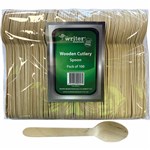 EARTH ECO WOODEN CUTLERY SPOON 160MM NATURAL PACK 100