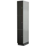 LAMINATE LOCKER 3 DOOR 300 X 500 X 1910MM LICORICE LINEA