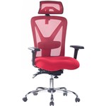 DIAMOND EXECUTIVE CHAIR HIGH MESH BACK ARMS RED