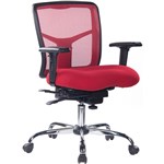 DIAMOND MANAGER CHAIR MEDIUM MESH BACK ARMS RED