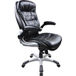 MONET BOARDROOM CHAIR HIGH BACK ARMS BLACK LEATHER