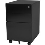 STEELCO TRIMLINE MOBILE PEDESTAL 2 DRAWER 1 FILE 615 X 390 X 500MM BLACK SATIN