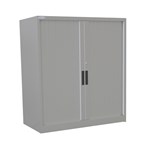 STEELCO TAMBOUR DOOR CABINET 2 SHELVES 1015 X 1200 X 463MM SILVER GREY