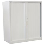 STEELCO TAMBOUR DOOR CABINET 2 SHELVES 1015 X 900 X 463MM SILVER GREY