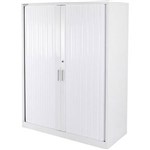 STEELCO TAMBOUR DOOR CABINET 3 SHELVES 1200 X 1200 X 463MM SILVER GREY