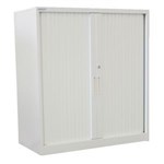 STEELCO TAMBOUR DOOR CABINET 3 SHELVES 1320 X 1200 X 463MM WHITE SATIN