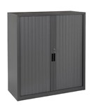 STEELCO TAMBOUR DOOR CABINET 3 SHELVES 1320 X 900 X 463MM GRAPHITE RIPPLE