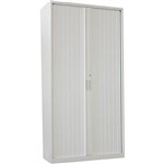 STEELCO TAMBOUR DOOR CABINET 5 SHELVES 2000 X 1200 X 463MM SILVER GREY