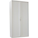 STEELCO TAMBOUR DOOR CABINET 5 SHELVES 2000 X 900 X 463MM SILVER GREY