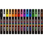 POSCA PC3M PAINT MARKER BULLET FINE 13MM ASSORTED PACK 15