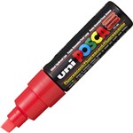 POSCA PC8K PAINT MARKER CHISEL BROAD 8MM FLORESCENT RED