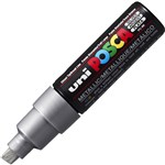 POSCA PC8K PAINT MARKER CHISEL BROAD 8MM SILVER