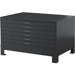 STEELCO PLAN CABINET 6 DRAWER 628 X 1375 X 960MM GRAPHITE RIPPLE